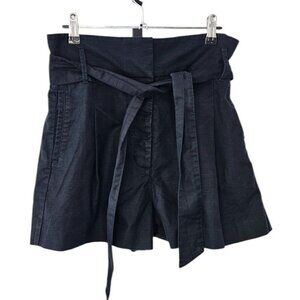 Wilfred Black High-Waist Tie-Front Shorts